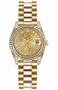 Rolex Lady-Datejust 26 Gold Diamond Women's Watch 179158