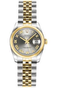 Rolex Lady-Datejust 26 Grey Dial Women's Watch 179163
