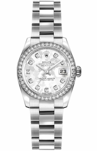 Rolex Lady-Datejust 26 Grey Gold Crystal Dial Women's Watch 179384