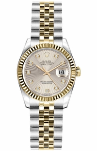 Rolex Lady-Datejust 26 Ivory Sunbeam Dial Women's Watch 179173