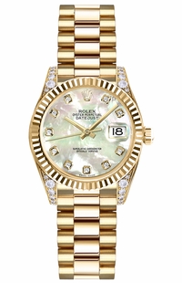 Rolex Lady-Datejust 26 Mother of Pearl Diamond Dial Women's Watch 179238