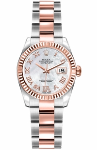 Rolex Lady-Datejust 26 Mother of Pearl Rose Gold & Steel Women's Watch 179171