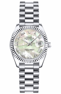 Rolex Lady-Datejust 26 Mother of Pearl White Gold Watch 179179