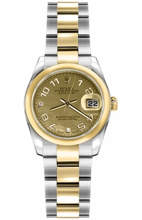 Rolex Lady-Datejust 26 Oyster Bracelet Gold & Steel Women's Watch 179163