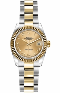 Rolex Lady-Datejust 26 Oyster Bracelet Roman Numeral Dial Watch 179173-0186