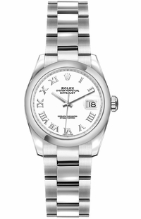 Rolex Lady-Datejust 26 Oyster Bracelet White Dial Watch 179160