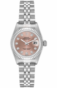 Rolex Lady-Datejust 26 Pink Diamond Dial Fluted Bezel Women's Watch 79174