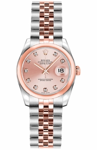 Rolex Lady-Datejust 26 Pink Diamond Dial Women's Watch 179161