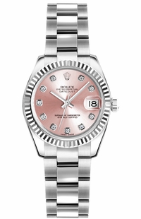 Rolex Lady-Datejust 26 Pink Diamond Dial Women's Watch 179174