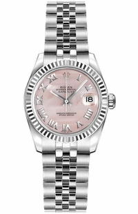 Rolex Lady-Datejust 26 Pink Mother of Pearl Dial Women's Watch 179174