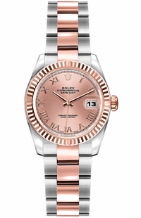 Rolex Lady-Datejust 26 Pink Roman Numeral Dial Watch 179171