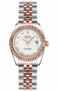 Rolex Lady-Datejust 26 Roman Numeral White Dial Women's Watch 179171
