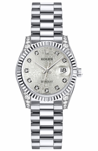 Rolex Lady-Datejust 26 Siler Jubilee Diamond Dial Women's Watch 179239