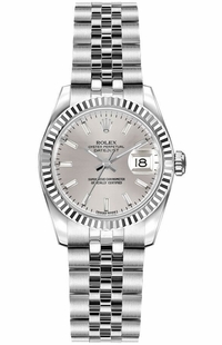 Rolex Lady-Datejust 26 Silver Dial Jubilee Bracelet Watch 179174