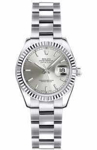 Rolex Lady-Datejust 26 Silver Dial Oyster Bracelet Watch 179179