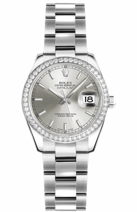 Rolex Lady-Datejust 26 Silver Dial Oyster Bracelet Watch 179384