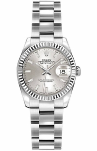 Rolex Lady-Datejust 26 Silver Dial Oyster Bracelet Women's Watch 179174
