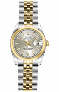 Rolex Lady-Datejust 26 Silver Dial Women's Watch 179163