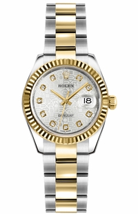 Rolex Lady-Datejust 26 Silver Dial Women's Watch 179173