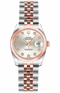 Rolex Lady-Datejust 26 Silver Diamond Jubilee Women's Watch 179161