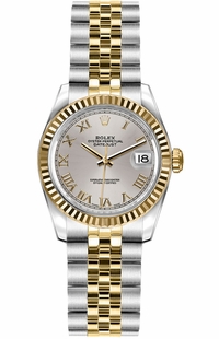 Rolex Lady-Datejust 26 Silver Roman Dial Women's Watch 179173