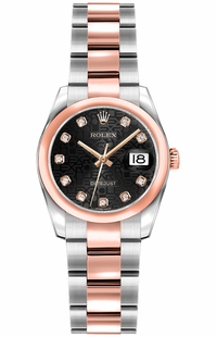 Rolex Lady-Datejust 26 Solid 18K Rose Gold & Steel Women's Watch 179161