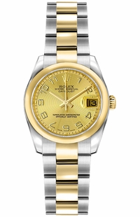 Rolex Lady-Datejust 26 Solid 18K Yellow Gold Women's Watch 179163