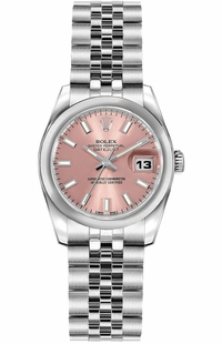 Rolex Lady-Datejust 26 Stainless Steel Pink Dial Women's Watch 179160