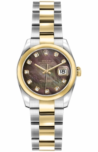 Rolex Lady-Datejust 26 Steel & Gold Oyster Bracelet Women's Watch 179163