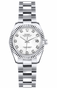 Rolex Lady-Datejust 26 White Dial Oyster Bracelet Watch 179179
