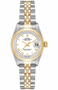 Rolex Lady-Datejust 26 White Dial Roman Numerals Women's Watch 69173
