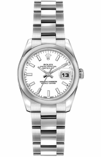 Rolex Lady-Datejust 26 White Dial Steel Women's Watch 179160