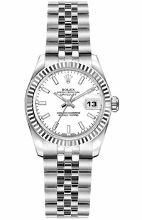 Rolex Lady-Datejust 26 White Dial Watch 179174