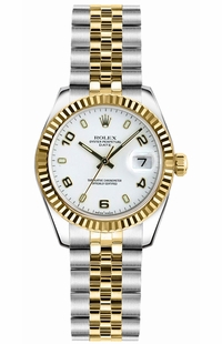 Rolex Lady-Datejust 26 White Dial Women's Automatic Watch 179173