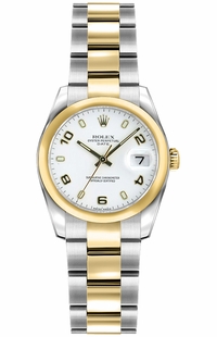 Rolex Lady-Datejust 26 White Dial Yellow Gold & Steel Women's Watch 179163