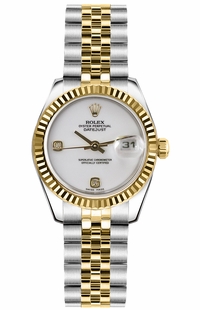 Rolex Lady-Datejust 26 White Diamond Dial Jubilee Bracelet Watch 179173