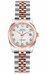 Rolex Lady-Datejust 26 White Diamond Dial Watch 179161