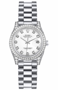 Rolex Lady-Datejust 26 White Diamond Dial Women's Watch 179159