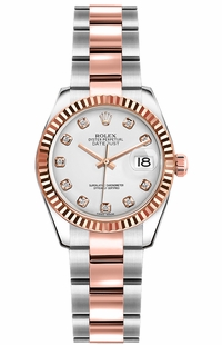 Rolex Lady-Datejust 26 White Diamond Dial Women's Watch 179171