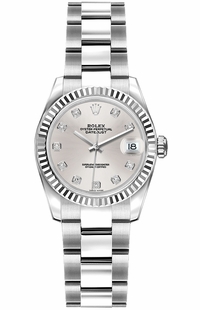 Rolex Lady-Datejust 26 White Gold Bezel Watch 179174