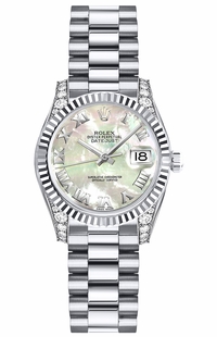 Rolex Lady-Datejust 26 White Gold Diamonds Women's Watch 179239