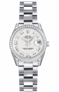 Rolex Lady-Datejust 26 White Roman Numeral Dial Women's Watch 179159