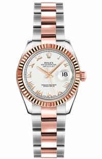 Rolex Lady-Datejust 26 White Roman Numeral Dial Women's Watch 179171