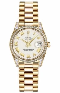 Rolex Lady-Datejust 26 White Roman Numeral Women's Watch 179158