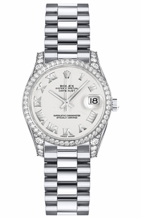 Rolex Lady-Datejust 26 White Roman Numeral Women's Watch 179159