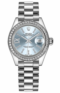 Rolex Lady-Datejust 28 Blue Diamond Platinum Watch 279136RBR-0001