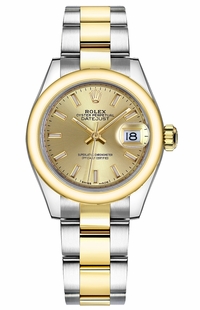 Rolex Lady-Datejust 28 Champagne Index Dial Women's Watch 279163