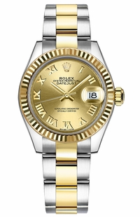 Rolex Lady-Datejust 28 Champagne Roman Numeral Women's Watch 279173-0010