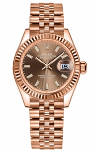 Rolex Lady-Datejust 28 Chocolate Dial Rose Gold Women's Watch 279175-0008