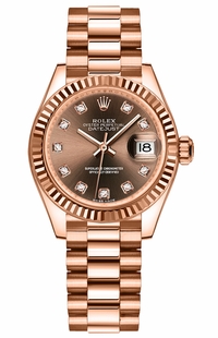 Rolex Lady-Datejust 28 Chocolate Diamond Dial Women's Watch 279175-0016